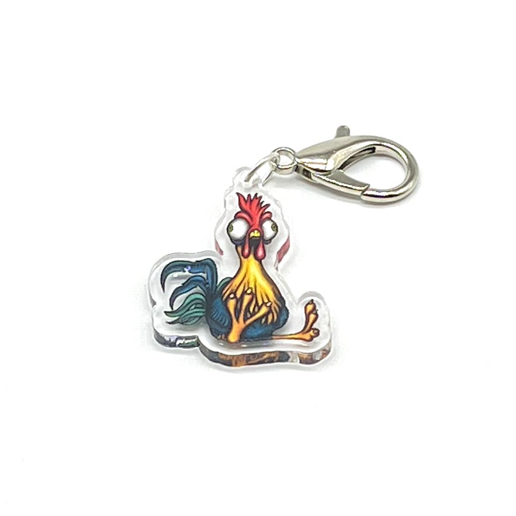 Acrylic Lanyard Charm - Derpy Chicken