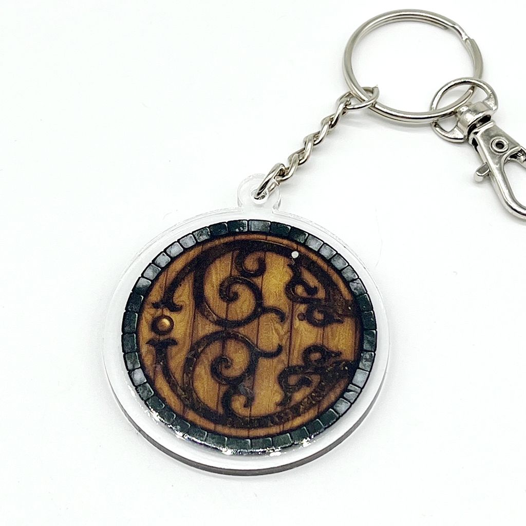 Hobbit Door acrylic charm keychain, zipper clip