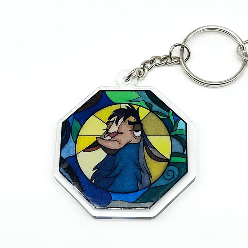Stained Glass Kuzco acrylic charm keychain, zipper clip