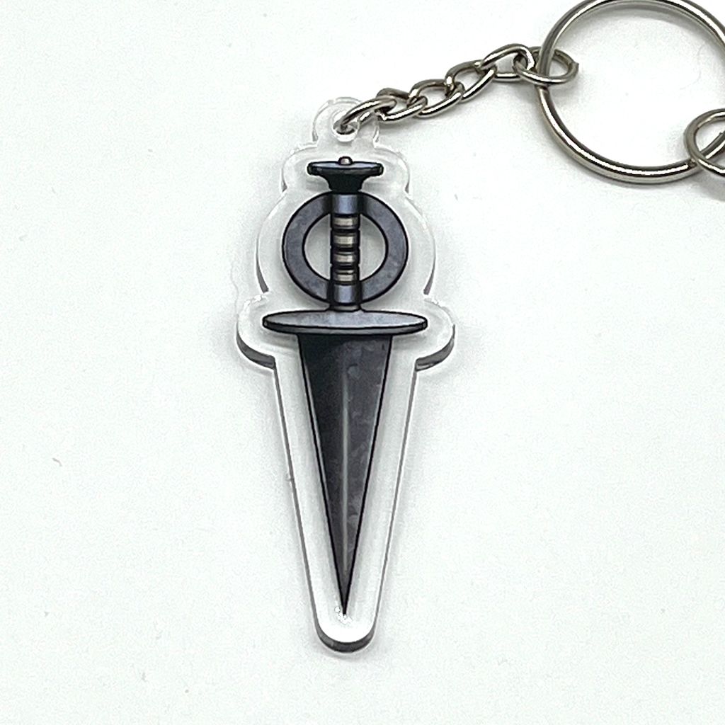 Moiety Dagger acrylic charm keychain, zipper clip