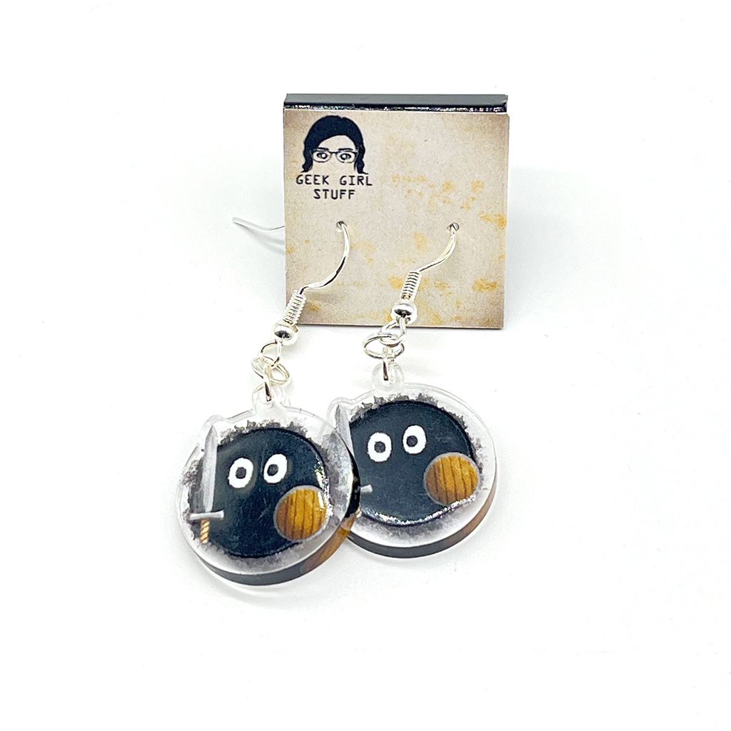 Warrior soot acrylic charm earrings