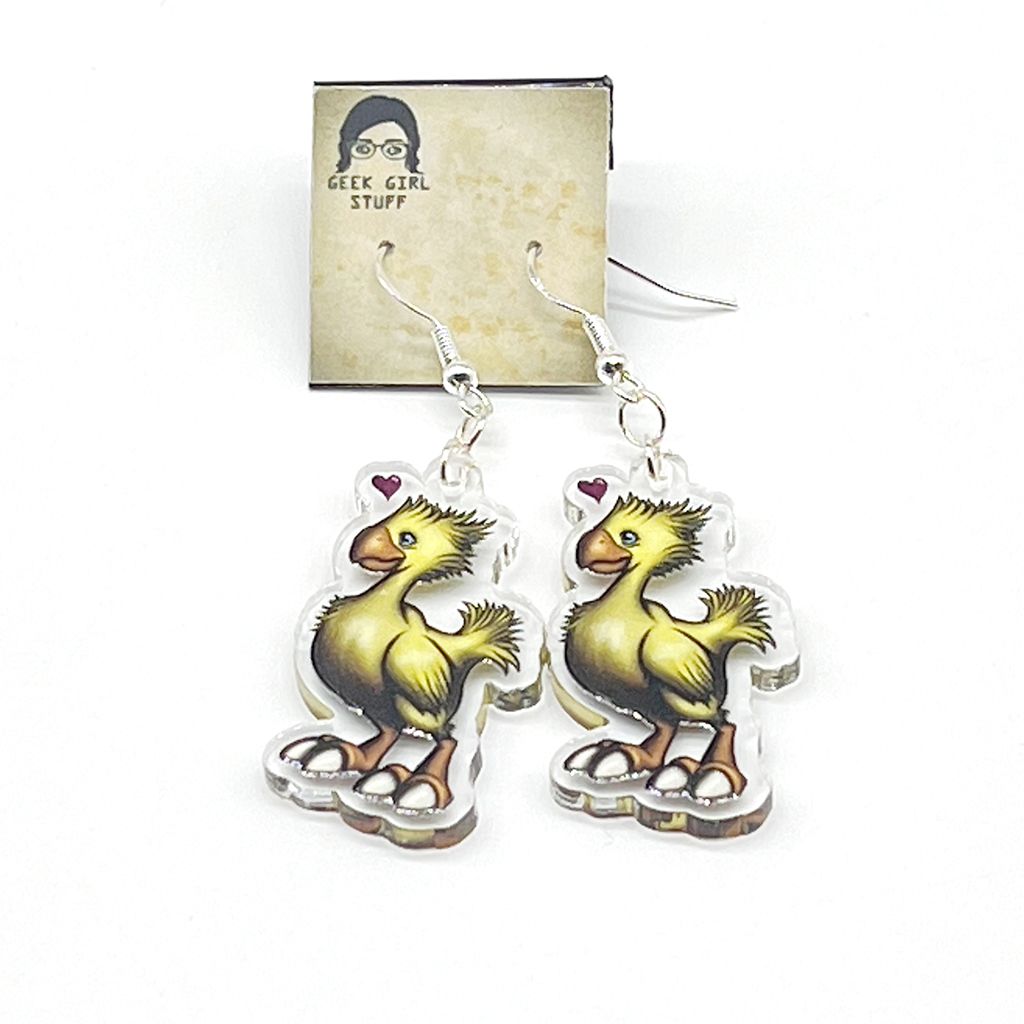 Yellow Bird acrylic charm earrings
