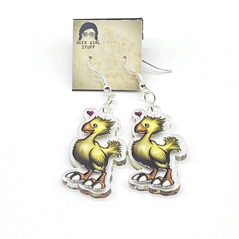 Yellow Bird acrylic charm earrings