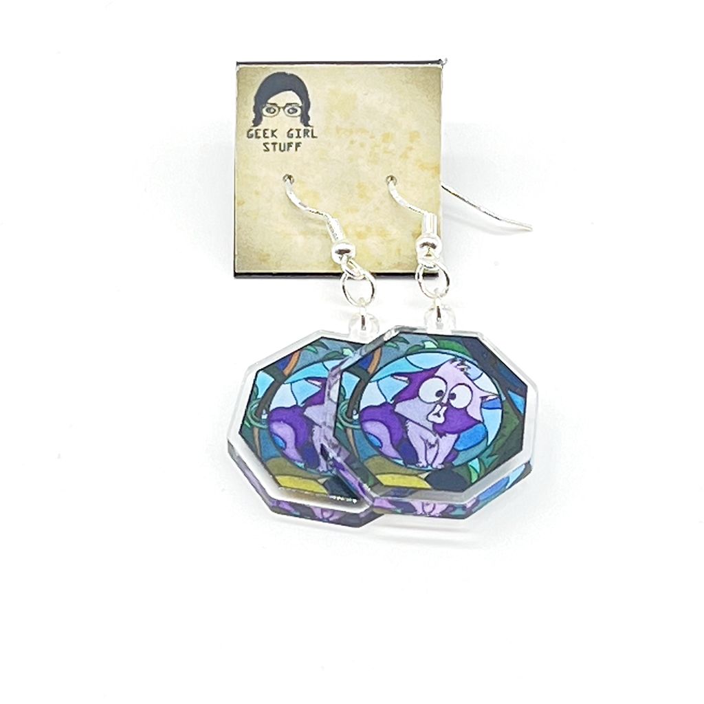 Stained Glass Yzma acrylic charm earrings