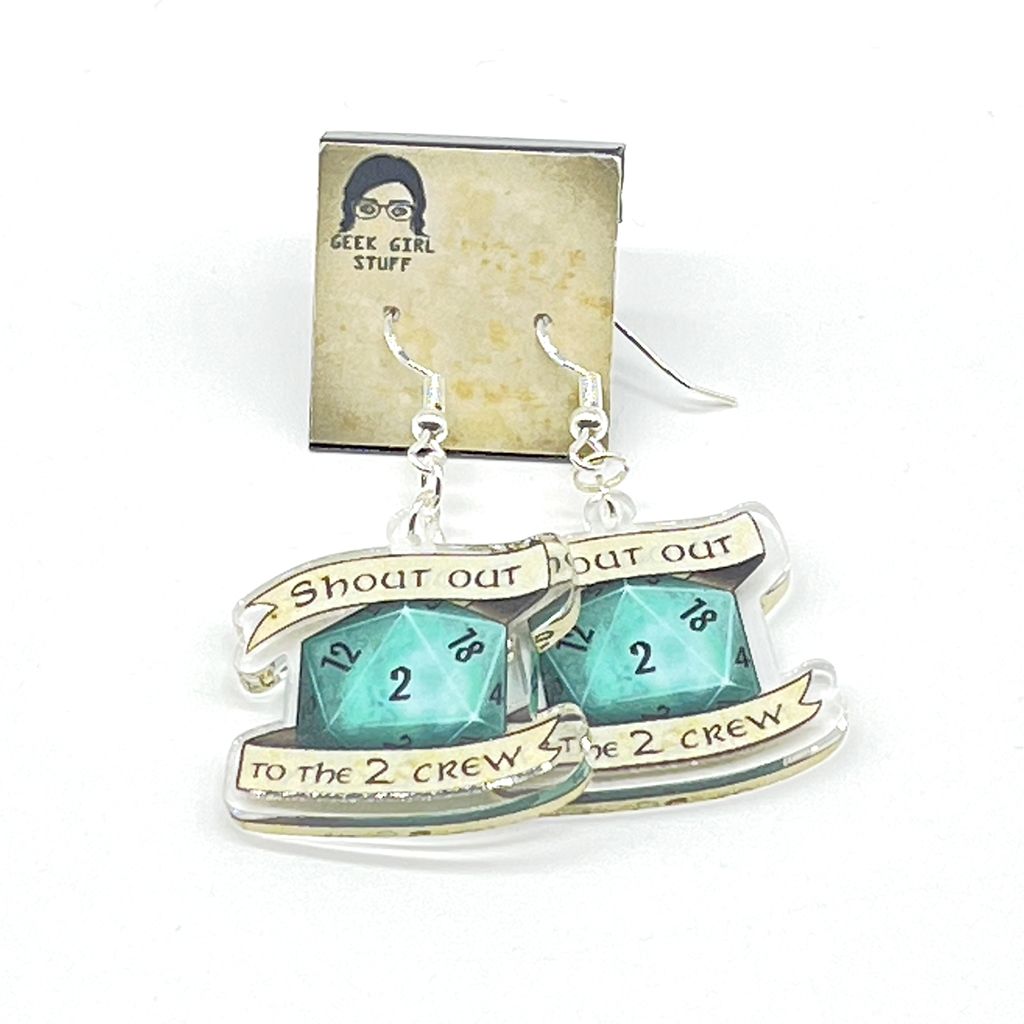Shout Out to the 2 Crew acrylic charm earrings