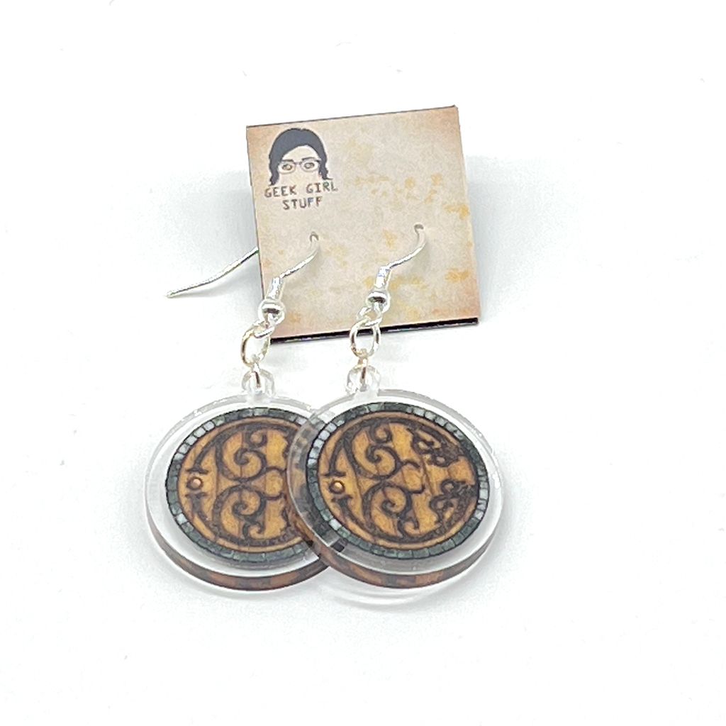 Hobbit Door acrylic charm earrings