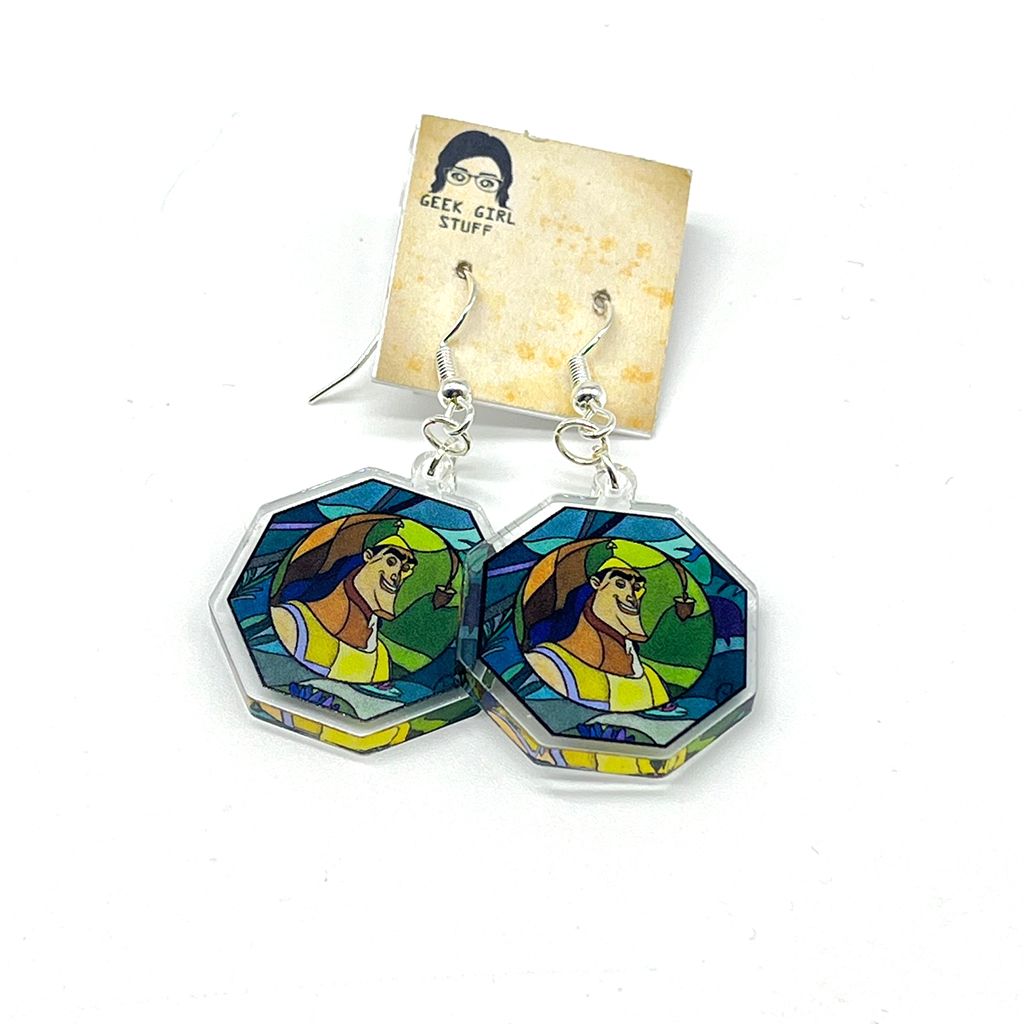Stained Glass Kronk acrylic charm earrings