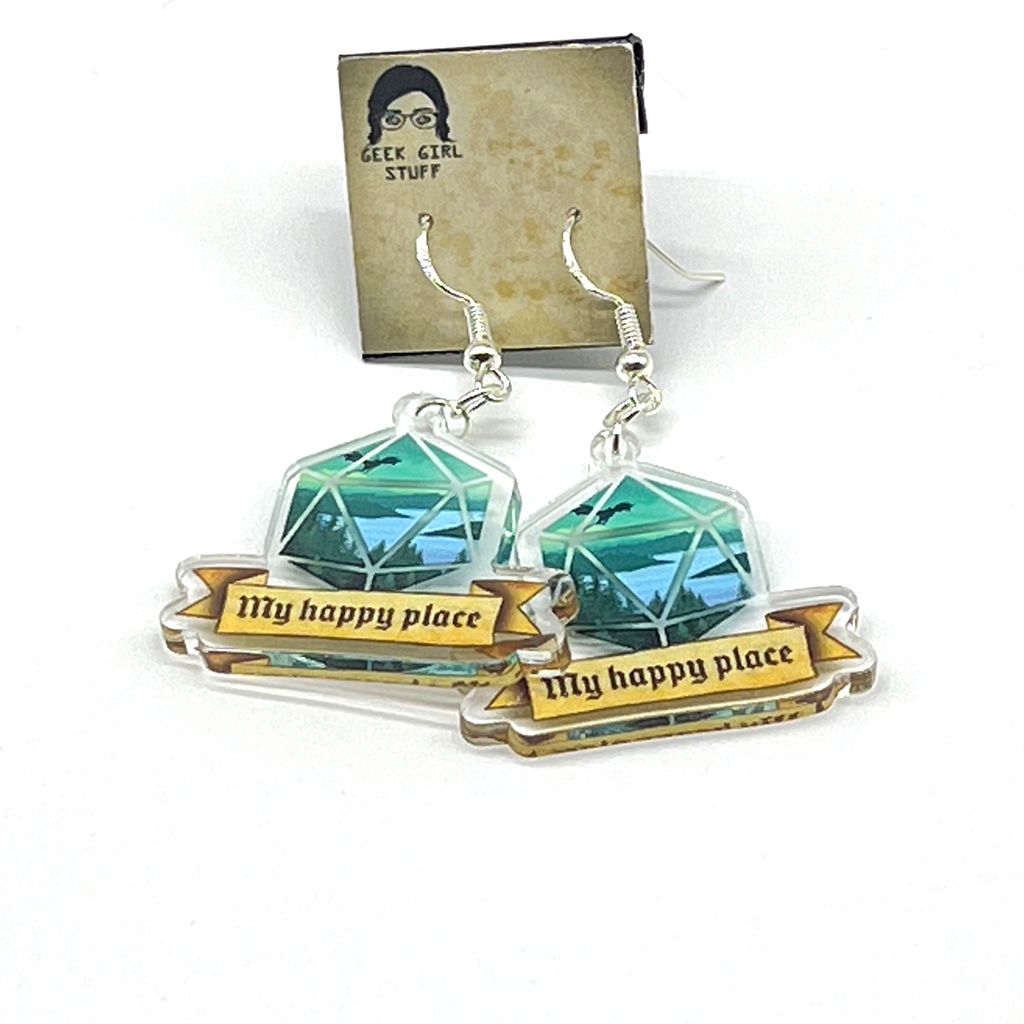 My Happy Place acrylic charm earrings