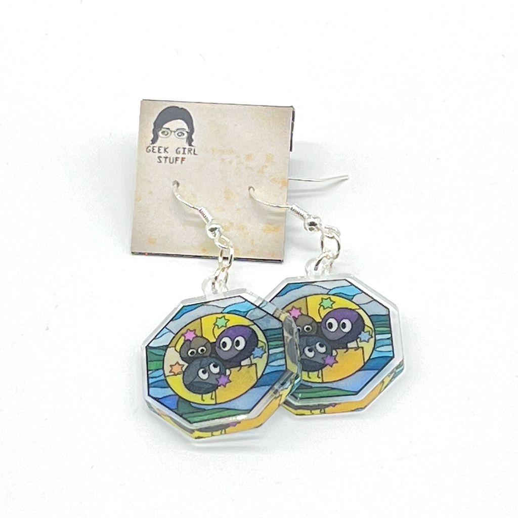 Stained Glass Soots acrylic charm earrings