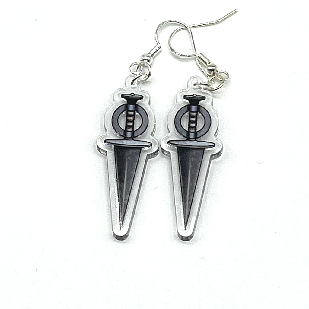 Moiety Dagger acrylic charm earrings