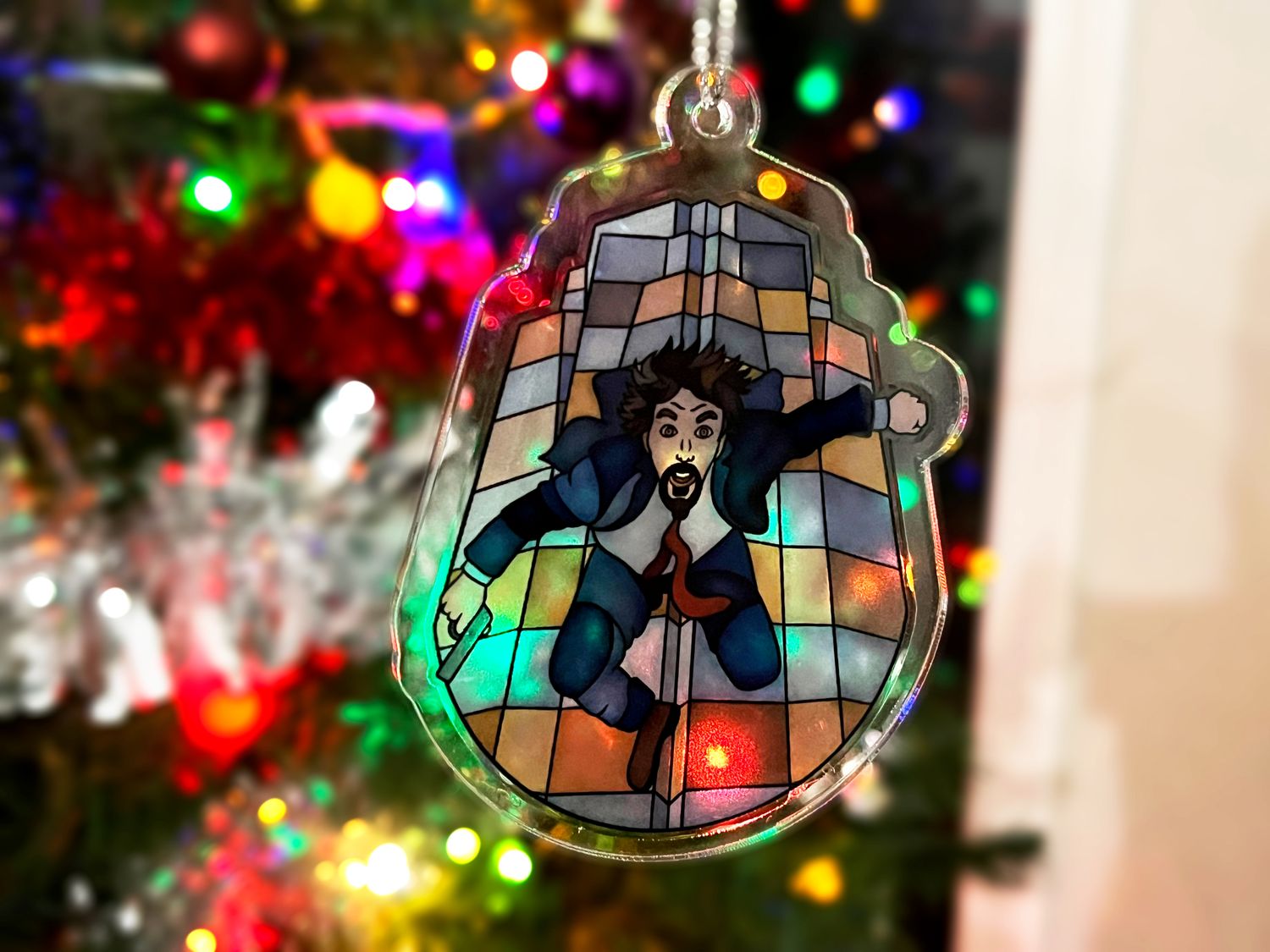 Hans Falling from Nakatomi Tower Holiday Ornament Hans Falling from Nakatomi Tower Holiday Ornament