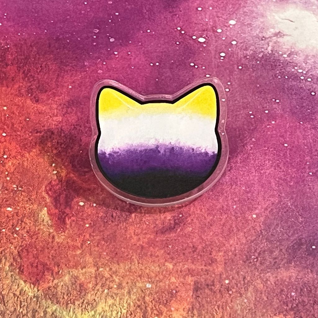 Acrylic pin - Nonbinary Pride