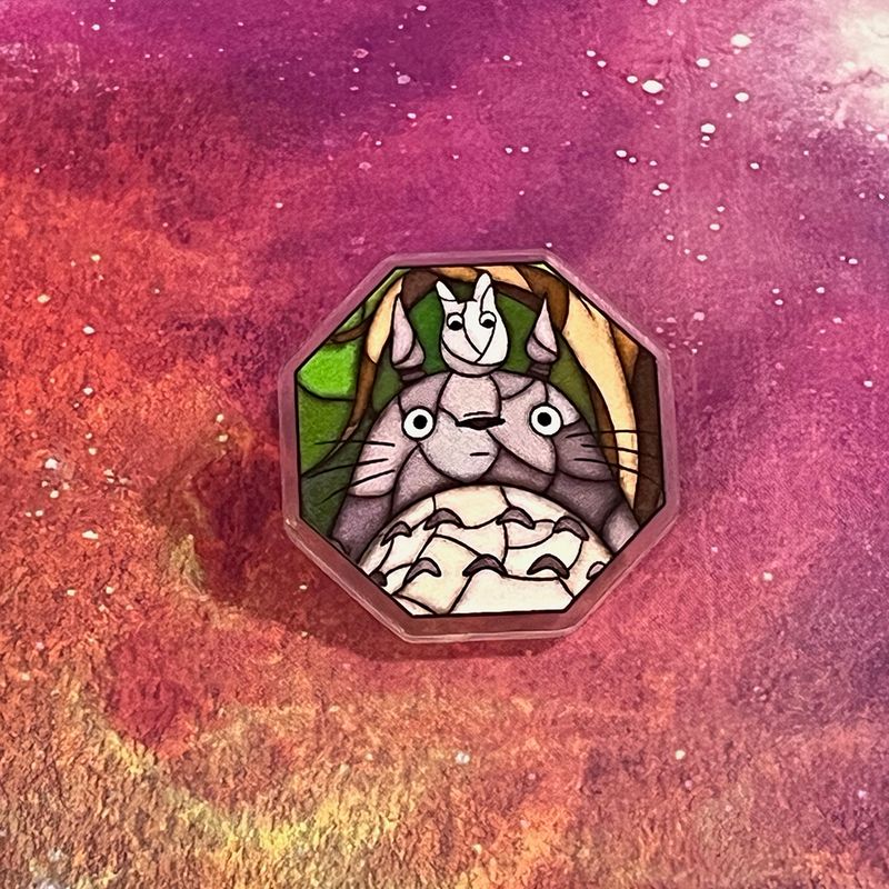 Acrylic pin - Stained Glass Neighbor Friend