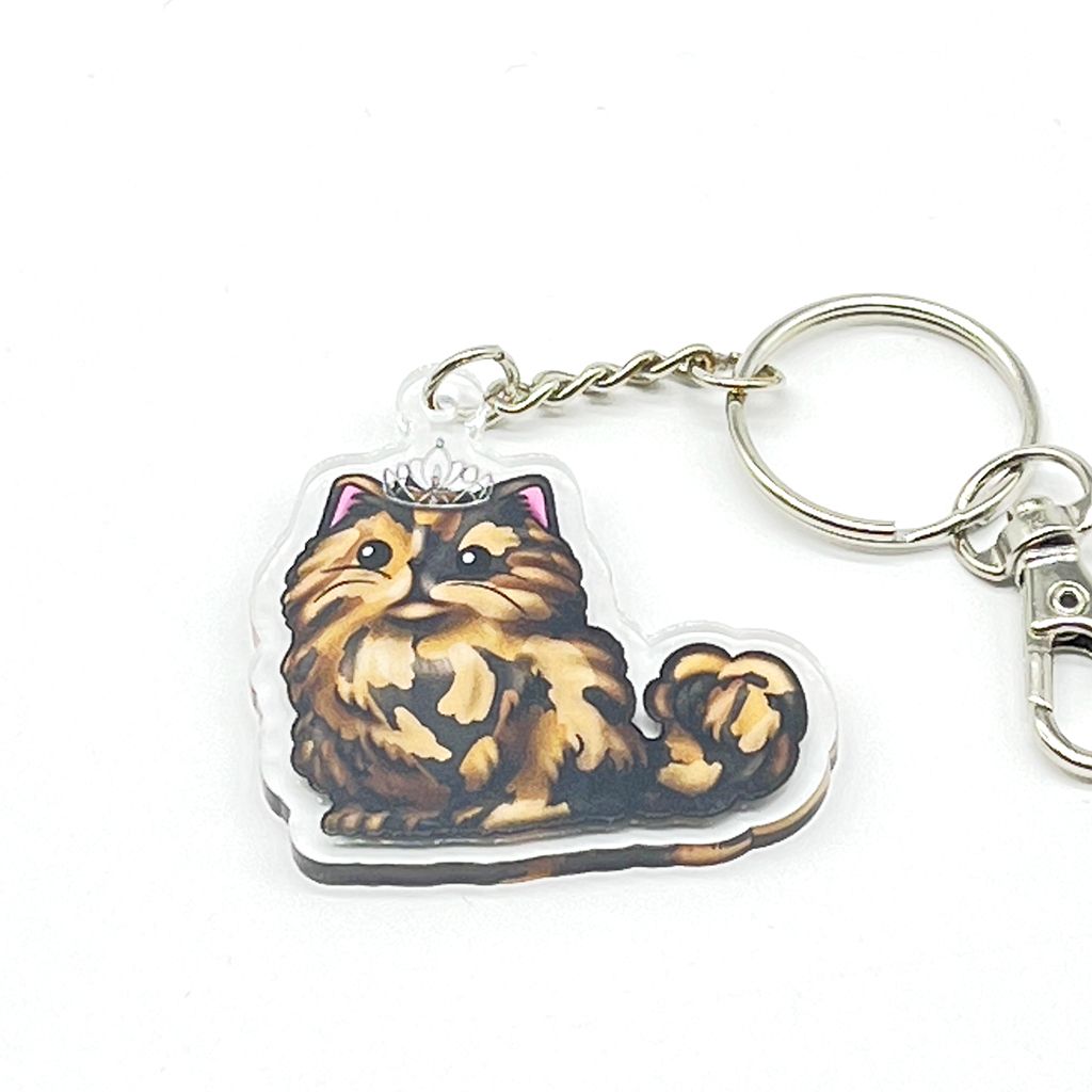 Princess Donut acrylic charm keychain, zipper clip