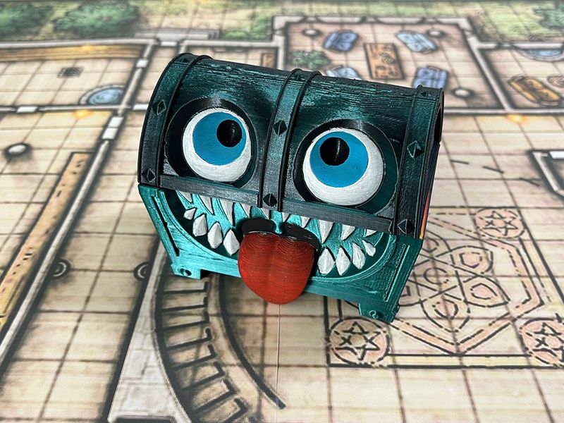 Mimic Dice Box - Bi-Color Teal and Black