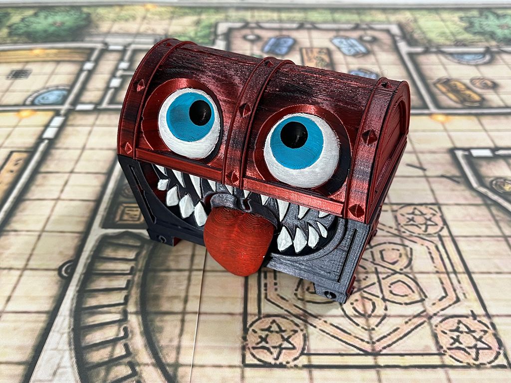 Mimic Dice Box - Bi-Color Red and Black Mimic Dice Box - Bi-Color Red and Black
