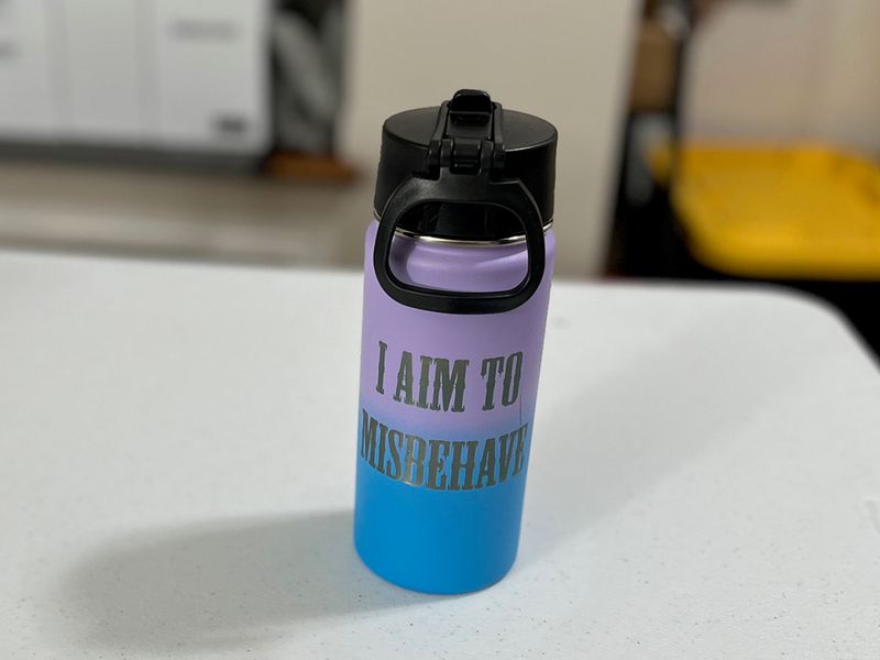 16 oz Steel Tumbler - I Aim to Misbehave