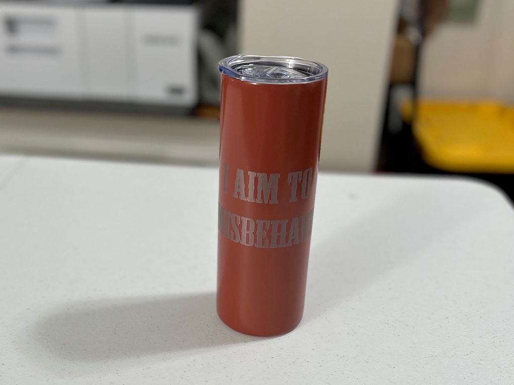 20 oz Steel Tumbler - I Aim to Misbehave