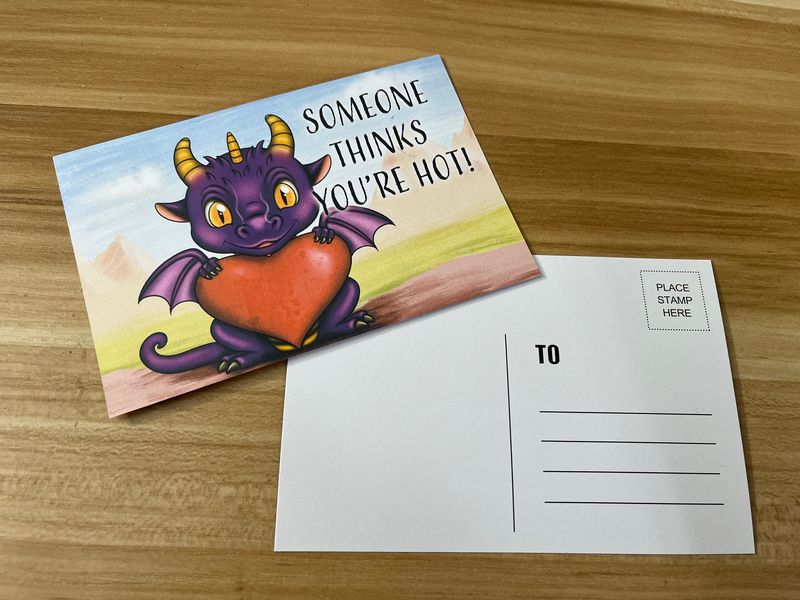 Someone thinks you're hot! 4x6" postcard