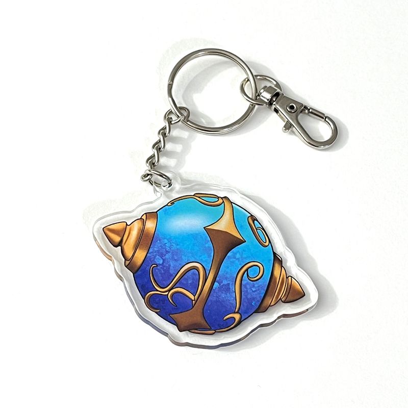 Friend Sphere acrylic charm keychain, zipper clip