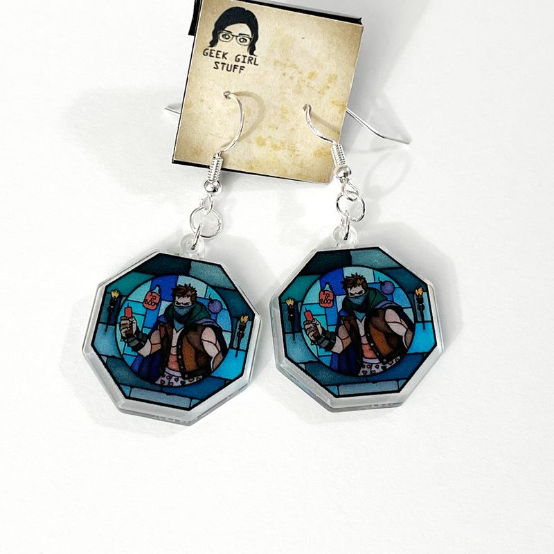 Stained glass Carl acrylic charm earrings