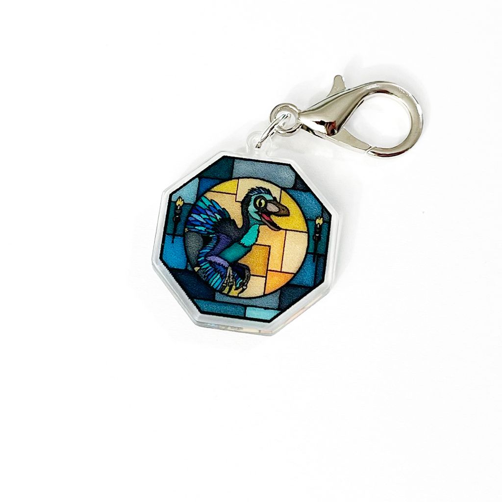 Acrylic Lanyard Charm - Stained Glass Mongo
