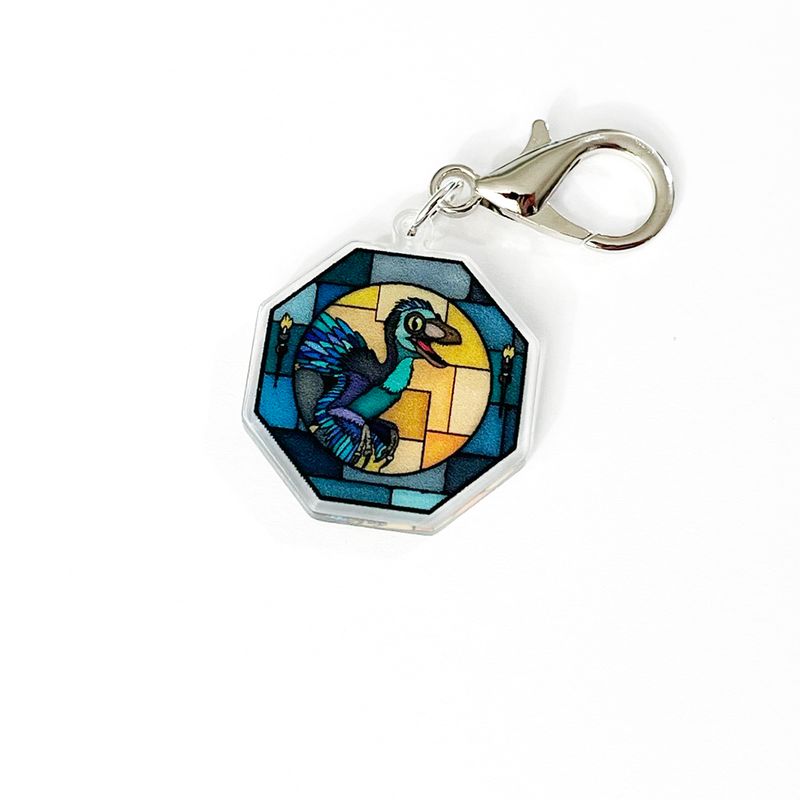 Acrylic Lanyard Charm - Stained Glass Mongo