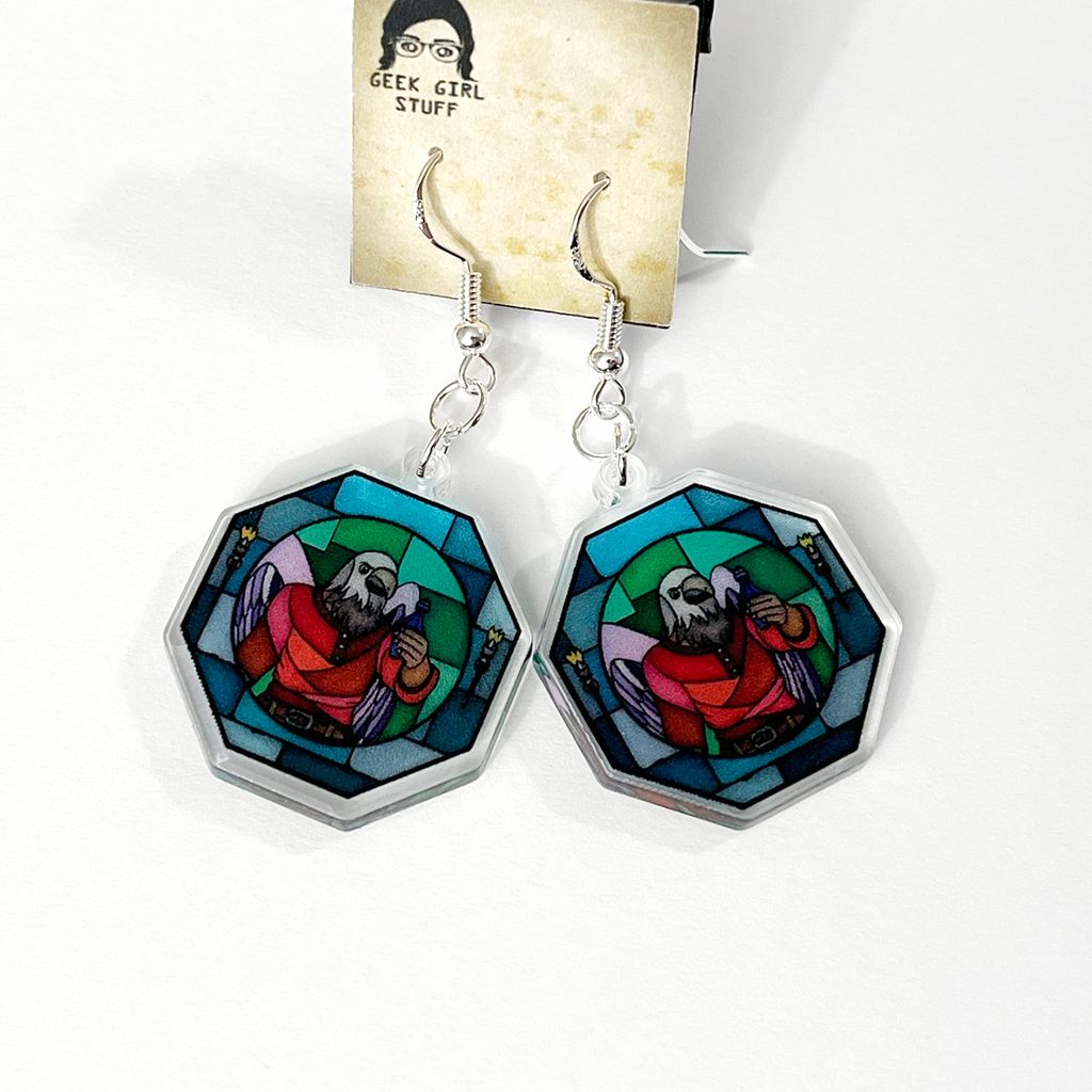 Stained glass Mordecai acrylic charm earrings