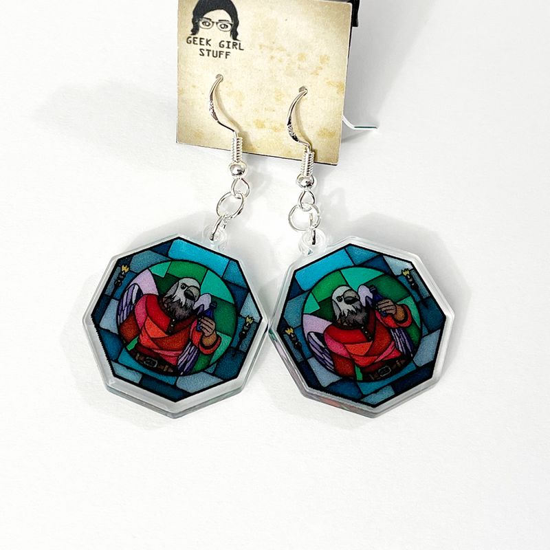 Stained glass Mordecai acrylic charm earrings