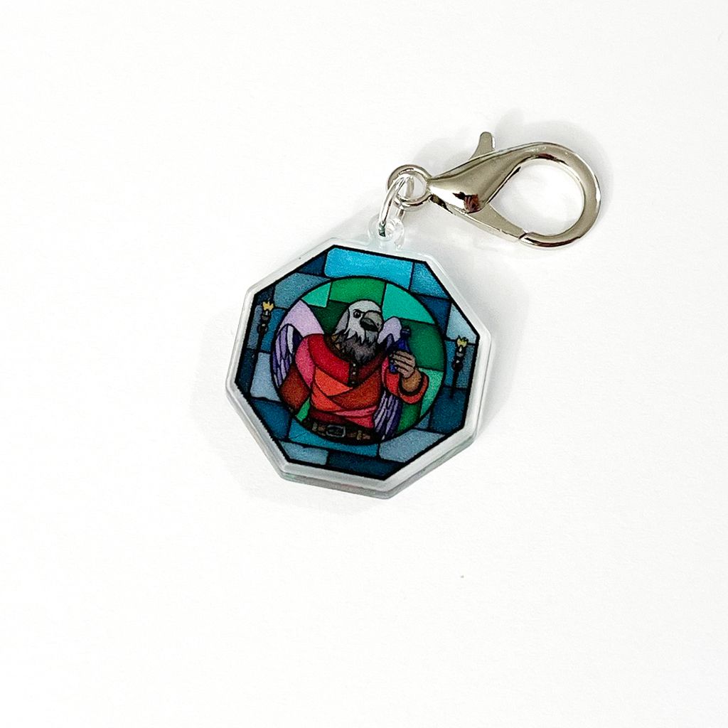 Acrylic Lanyard Charm - Stained Glass Mordecai