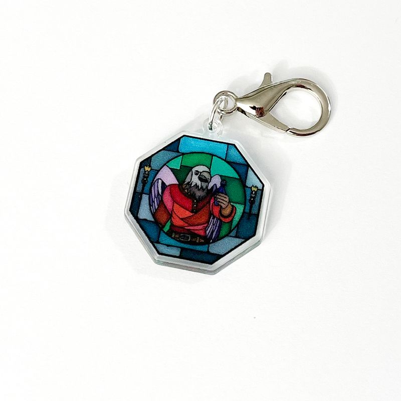 Acrylic Lanyard Charm - Stained Glass Mordecai