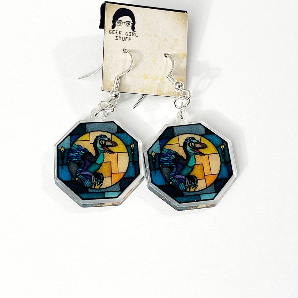 Stained glass Mongo acrylic charm earrings