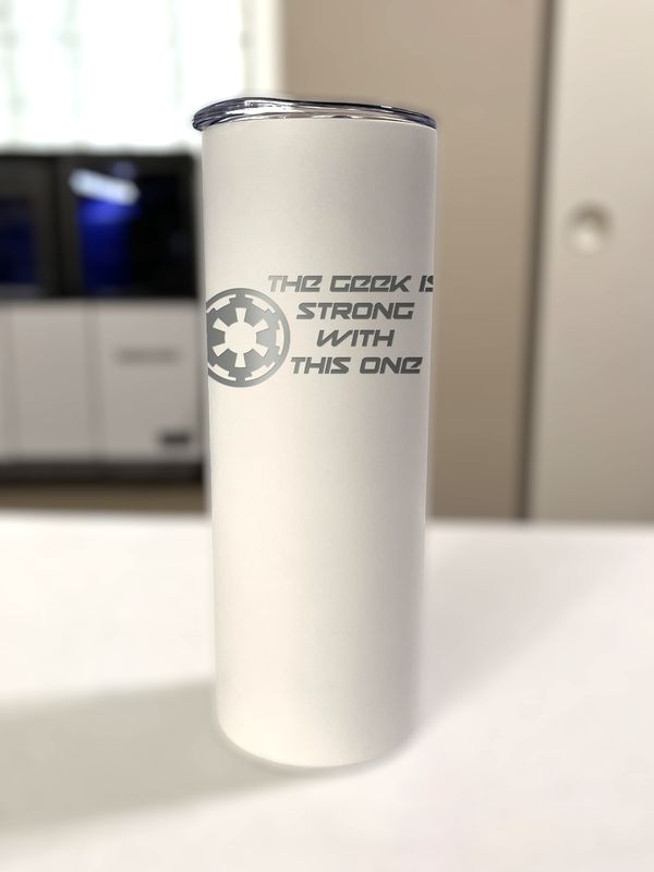 20 oz Steel Tumbler - The Geek is Strong With This One