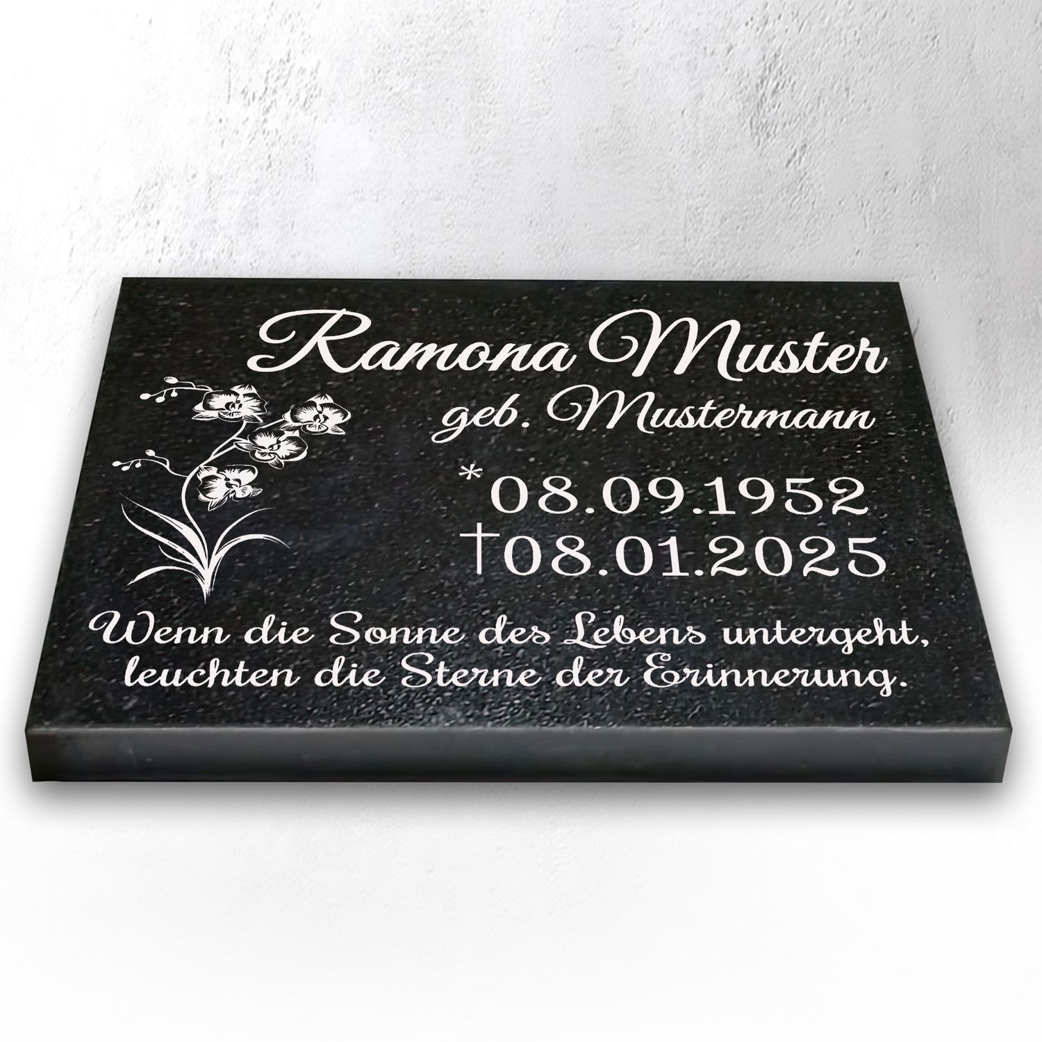 Granit Grabstein 40x30x3 cm Stützen – Urnengrabstein
