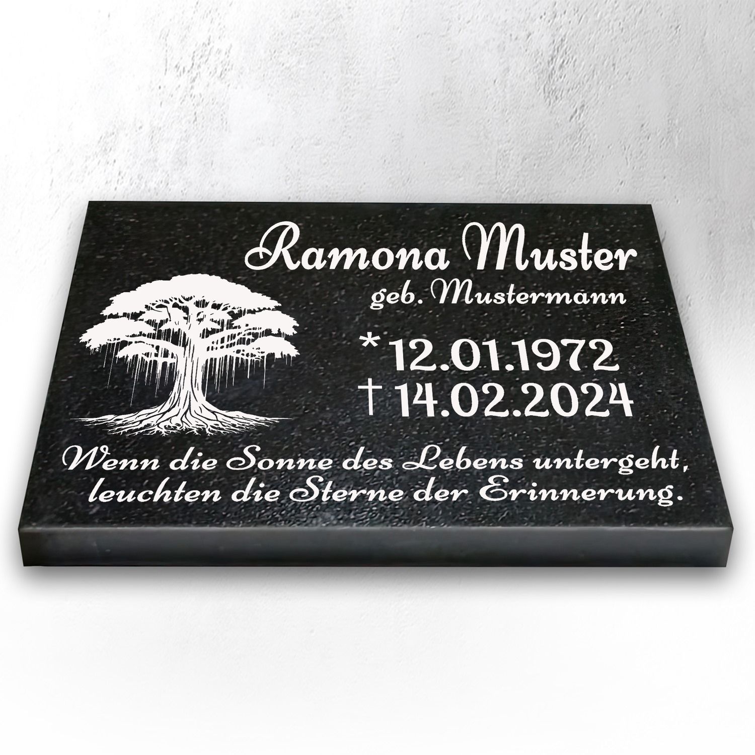 Granit Grabstein 40x30x3 cm Stützen – Urnengrabstein