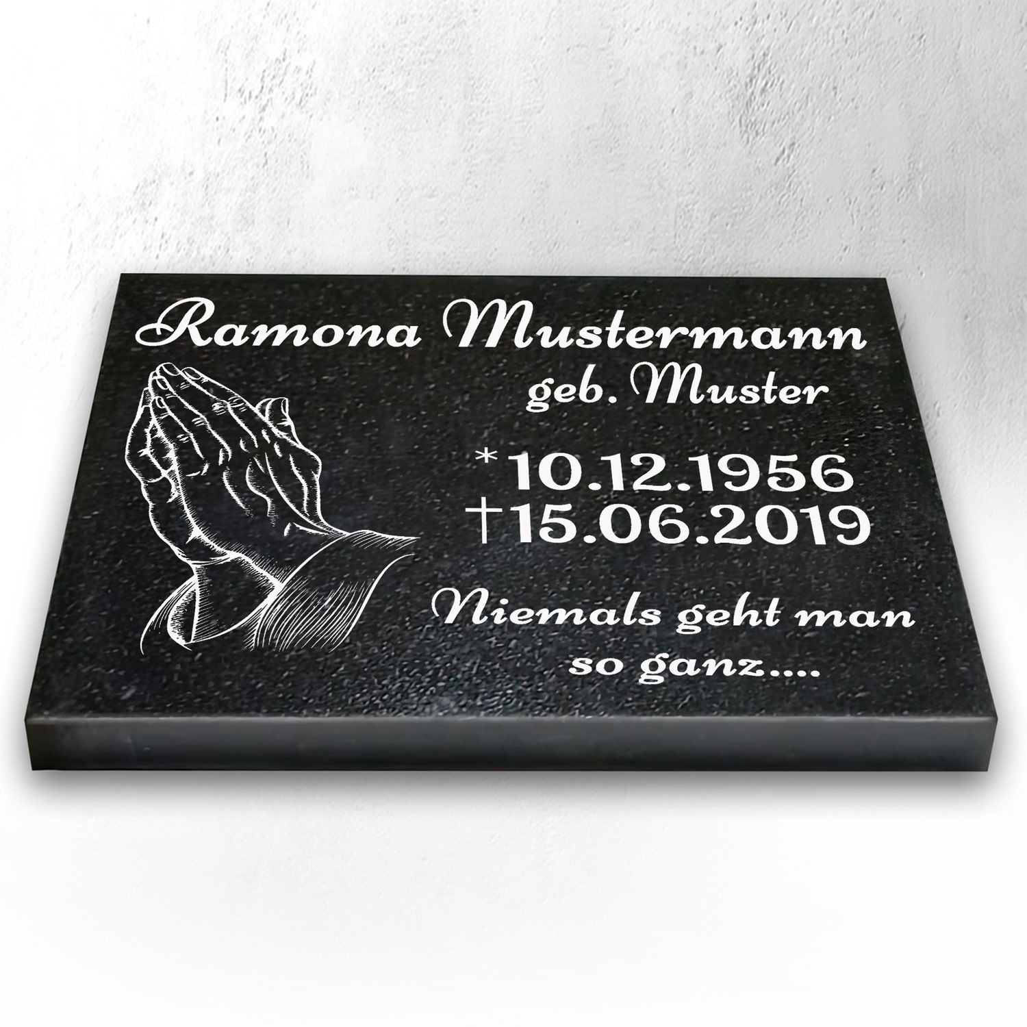 Granit Grabstein 40x30x3 cm Stützen – Urnengrabstein