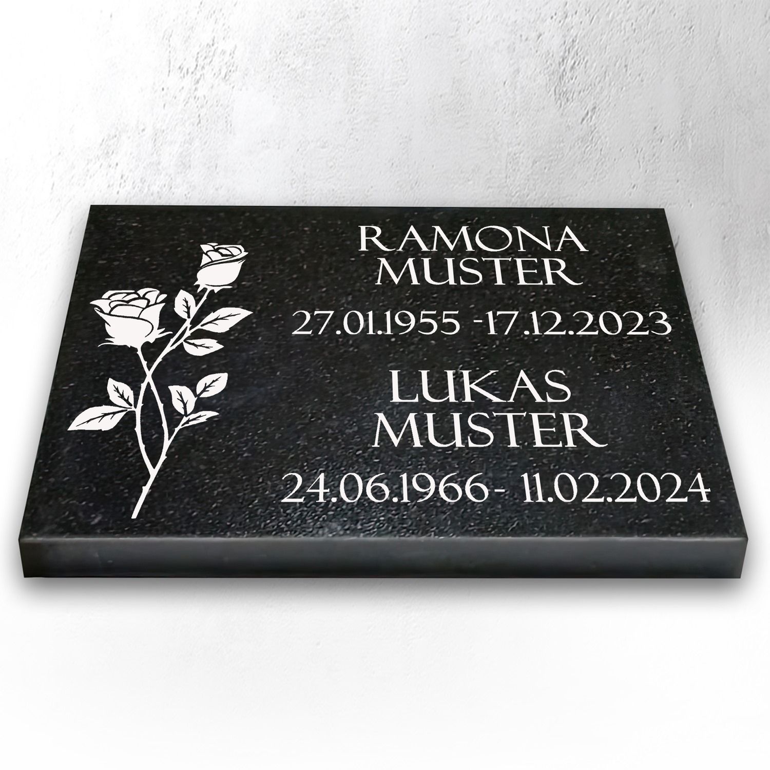 Granit Grabstein 40x30x3 cm Stützen – Urnengrabstein