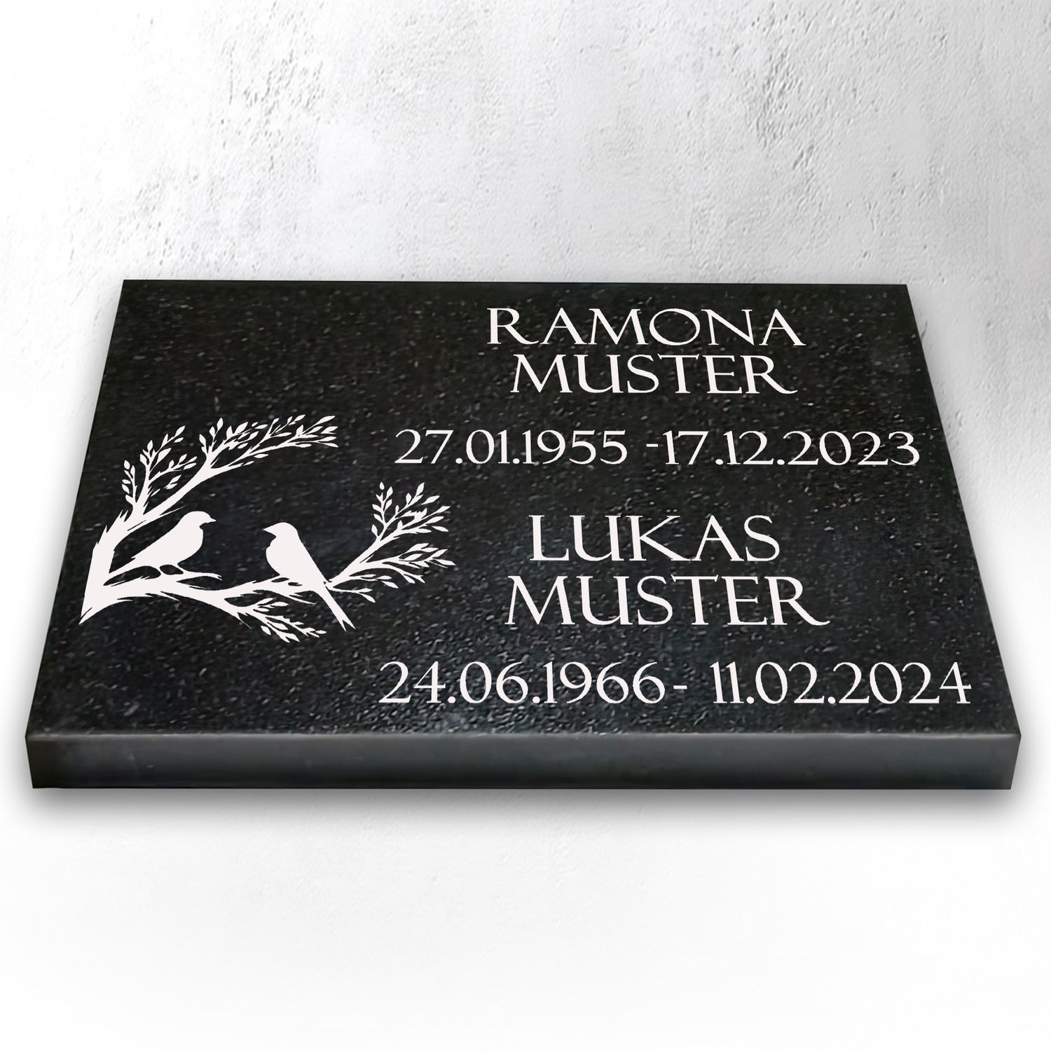Granit Grabstein 40x30x3 cm Stützen – Urnengrabstein