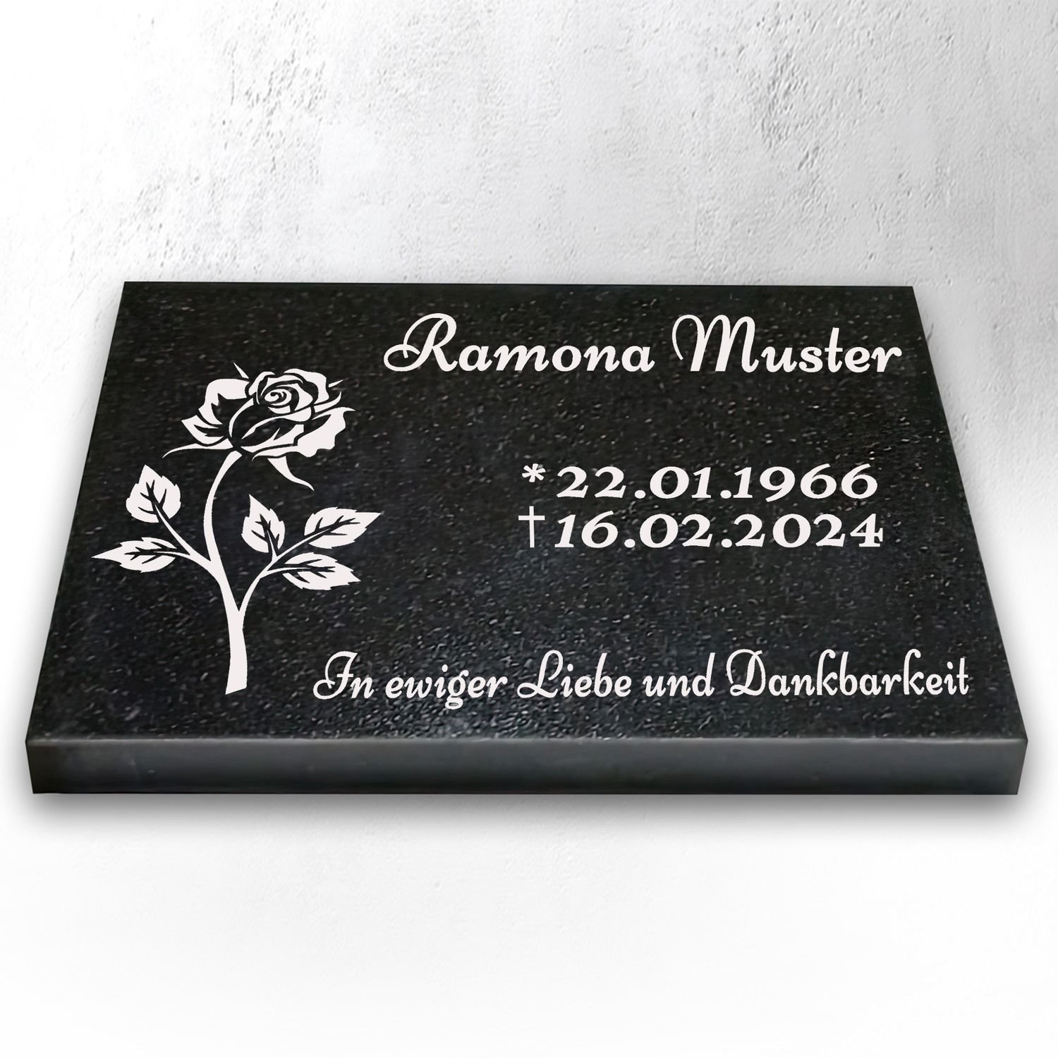 Granit Grabstein 40x30x3 cm Stützen – Urnengrabstein