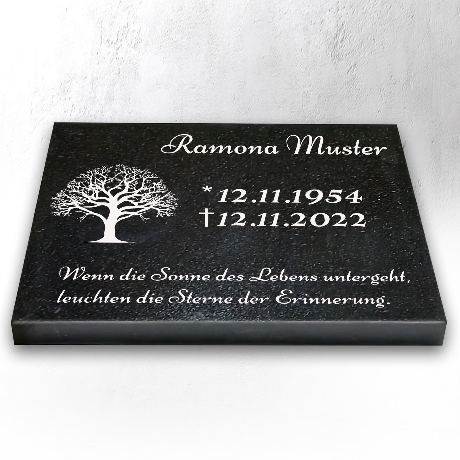 Granit Grabstein 40x30x3 cm Stützen – Urnengrabstein