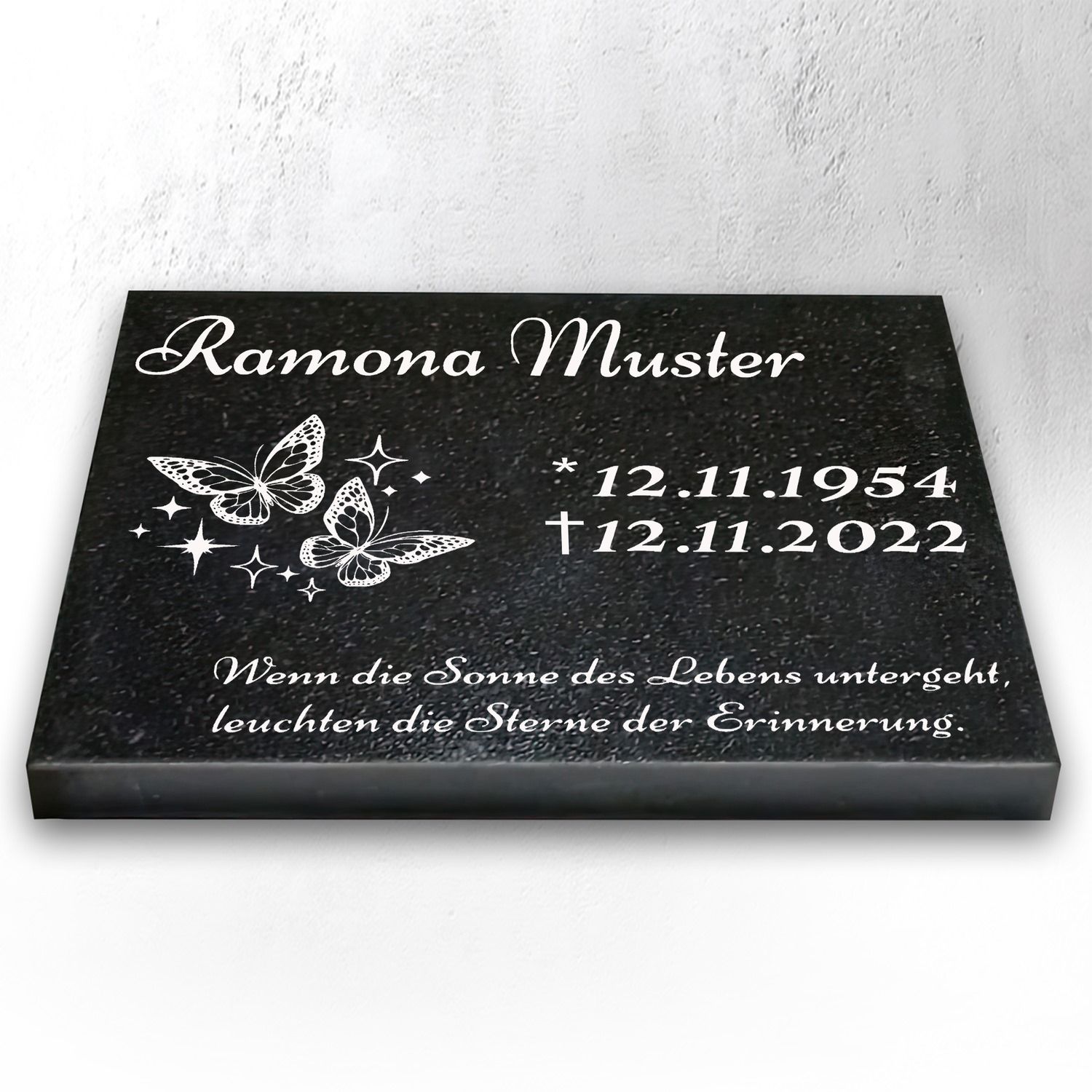 Granit Grabstein 40x30x3 cm Stützen – Urnengrabstein