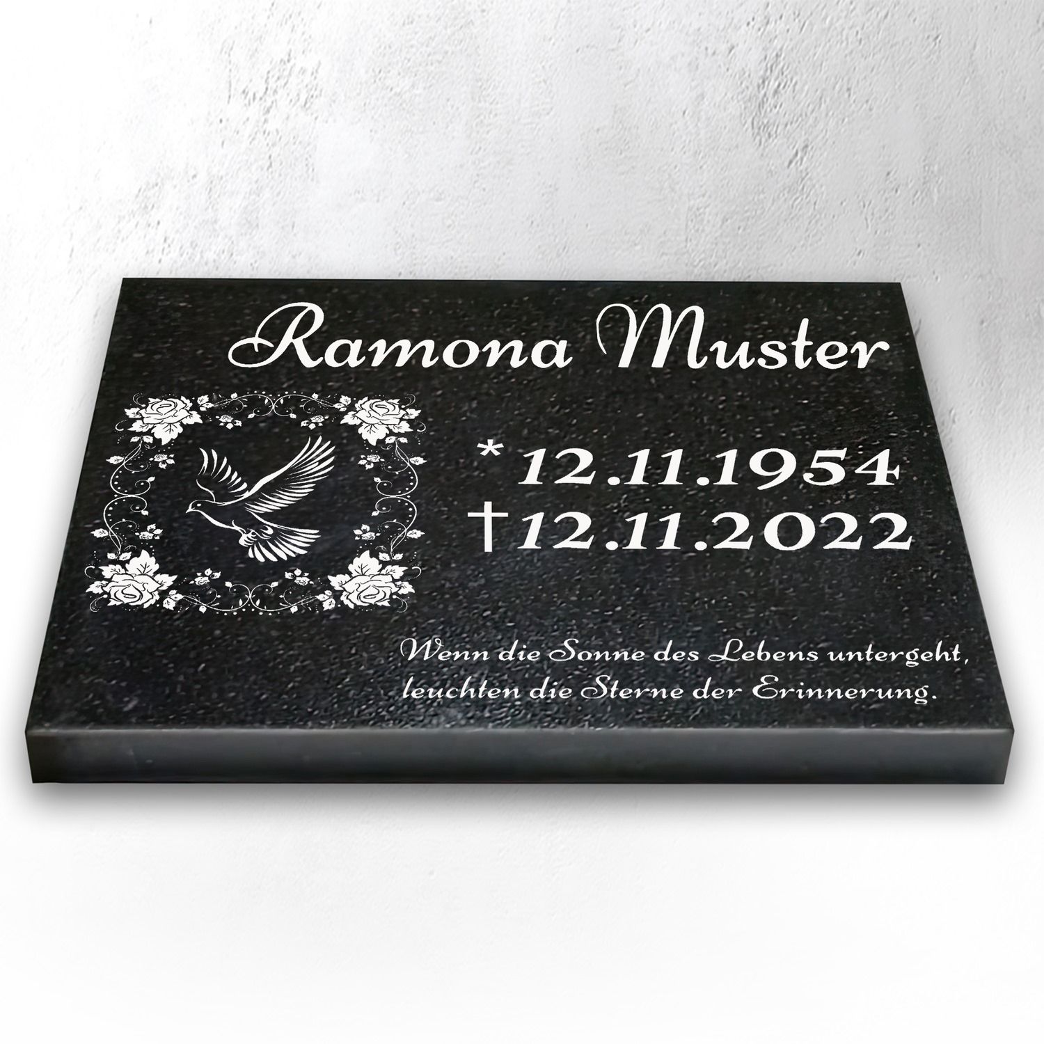 Granit Grabstein 40x30x3 cm Stützen – Urnengrabstein