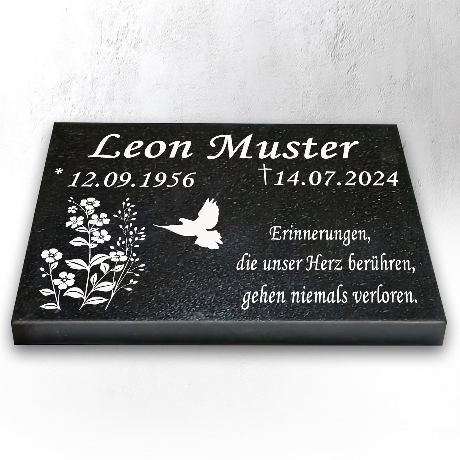 Granit Grabstein 40x30x3 cm Stützen – Urnengrabstein