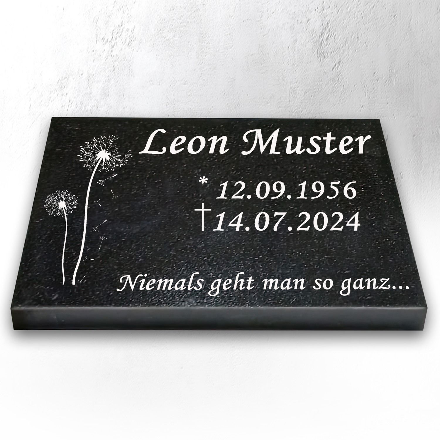 Granit Grabstein 40x30x3 cm Stützen – Urnengrabstein