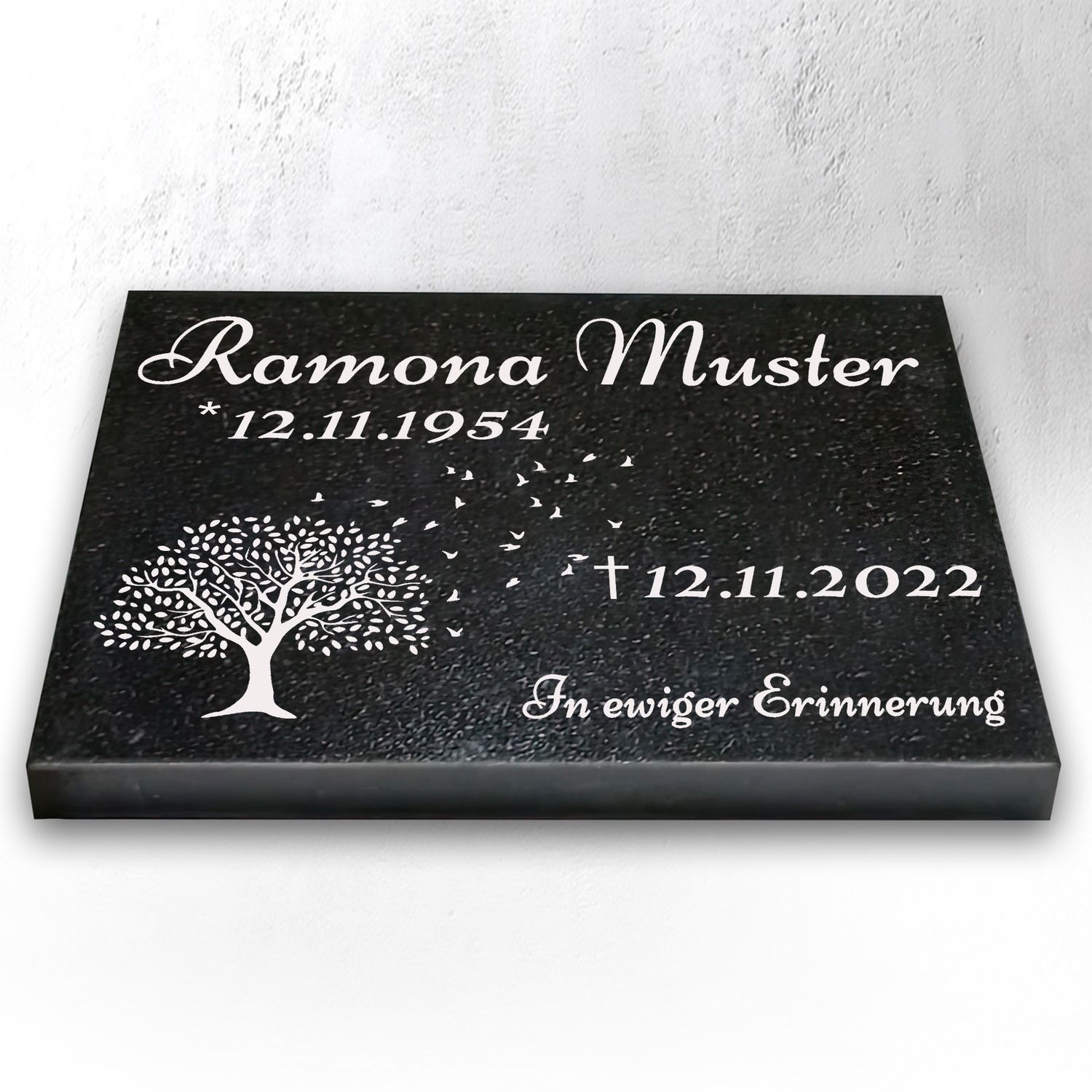 Granit Grabstein 40x30x3 cm Stützen – Urnengrabstein