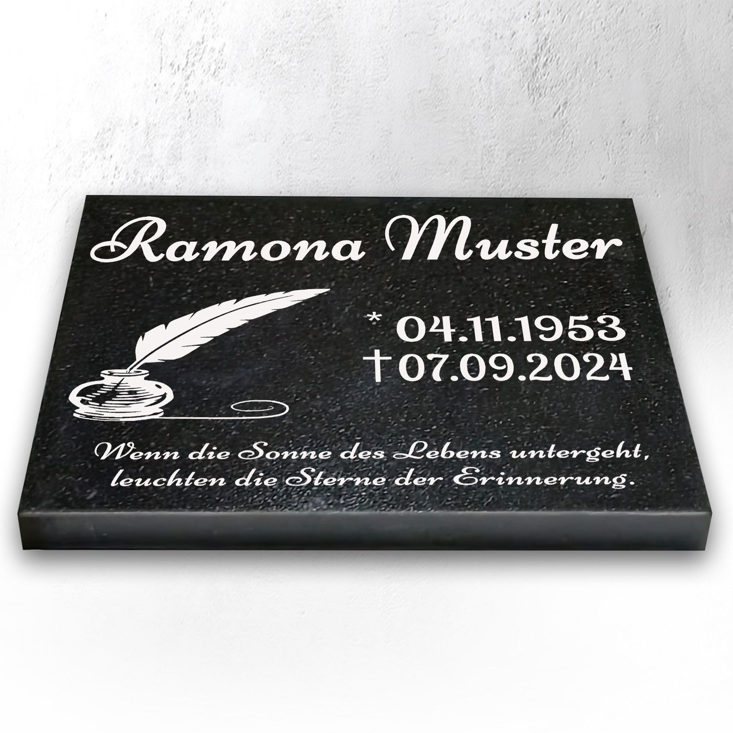 Granit Grabstein 40x30x3 cm Stützen – Urnengrabstein