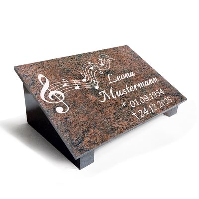 Granit Grabstein Multicolor Rot mit Stützen poliert MB09 Granit Grabstein Multicolor Rot mit Stützen poliert MB09