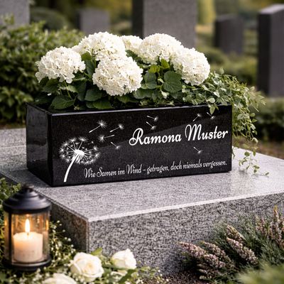 Hochwertige Grab Blumenkasten mit Gravur & Granit-Blumenkübel Friedhof M4 Hochwertige Grab Blumenkasten mit Gravur & Granit-Blumenkübel Friedhof M4