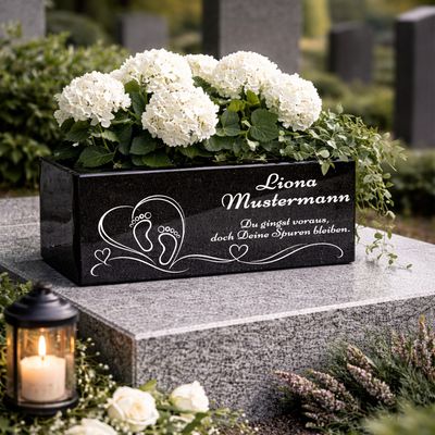 Hochwertige Grab Blumenkasten mit Gravur & Granit-Blumenkübel Friedhof M20 Hochwertige Grab Blumenkasten mit Gravur & Granit-Blumenkübel Friedhof M20