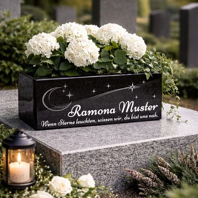 Hochwertige Grab Blumenkasten mit Gravur & Granit-Blumenkübel Friedhof M2 Hochwertige Grab Blumenkasten mit Gravur & Granit-Blumenkübel Friedhof M2